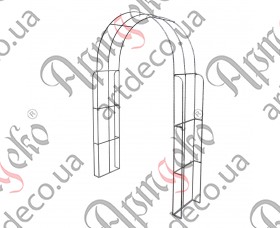Кованая пергола (арка для сада, растений) 2120х1390х400 - изображение