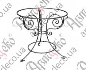 Стол кованый круглый, уличная кованая мебель для сада и дачи D-860х810 - изображение