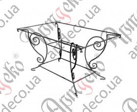 Стол кованый прямоугольный, уличная кованая мебель для сада и дачи 900х1500х800 - изображение
