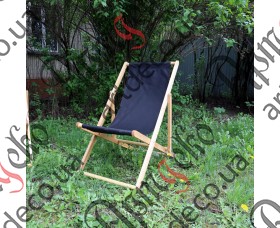 Folding wood chaise lounge black 116х58 - picture