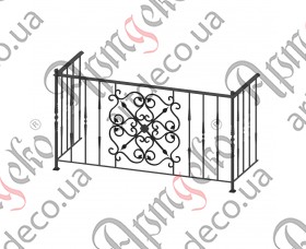 Кованый балкон, балконное ограждение 2000х1050х800 (Комплект элементов)	 - изображение