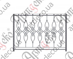 Кований балкон, балконна огорожа 1600х1125 (Комплект елементів) - зображення