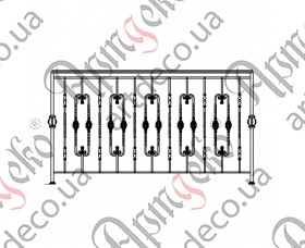 Кованый балкон, балконное ограждение 2000x1200 (Комплект элементов)	 - изображение