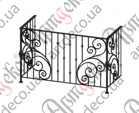 Forged balcony, balcony fencing 1725х1075х760 (Set of elements) - picture