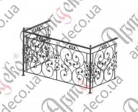 Кований балкон, балконна огорожа 2000х1100х1020 (Комплект елементів) - зображення