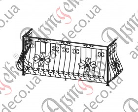 Кованый балкон, балконное ограждение 2450х1100х650 (Комплект элементов)	 - изображение