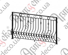 Forged balcony, balcony fencing 2300х1150 (Set of elements) - picture