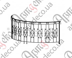 Кованый балкон, балконное ограждение 3030х1150х1000 R-1643 (Комплект элементов)	 - изображение