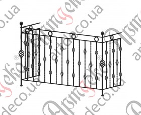 Кованый балкон, балконное ограждение 2000х1200х660 (Комплект элементов)	 - изображение