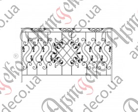 Кованый балкон, балконное ограждение 2000x1200 (Комплект элементов)	 - изображение