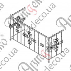 Балконное ограждение 2020х1090х770 (Комплект элементов) - изображение