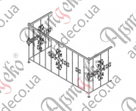 Кованый балкон, балконное ограждение 2020х1090х770 (Комплект элементов)	 - изображение