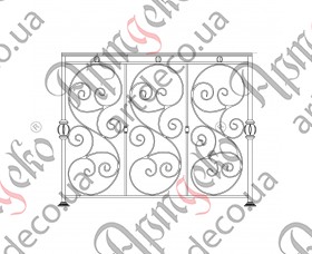 Кованый балкон, балконное ограждение 1300х1050 (Комплект элементов)	 - изображение