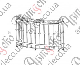 Forged balcony, balcony fencing 1500х1000х500 (Set of elements) - picture