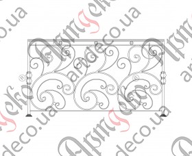 Кованый балкон, балконное ограждение 1670х950 (Комплект элементов)	 - изображение