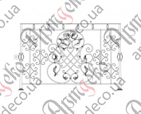 Кованый балкон, балконное ограждение 1500х1000 (Комплект элементов)	 - изображение