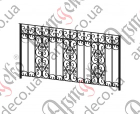 Forged balcony, balcony fencing 2356x1050 (Set of elements) - picture