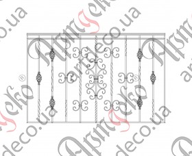 Кованый балкон, балконное ограждение 1500х975 (Комплект элементов)	 - изображение
