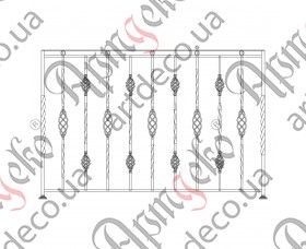 Кований балкон, балконна огорожа 1500х1000 (Комплект елементів) - зображення