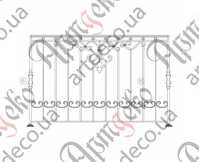 Кованый балкон, балконное ограждение 1500х1000 (Комплект элементов)	 - изображение