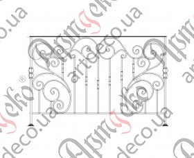 Кований балкон, балконна огорожа 1880x1200 (Комплект елементів) - зображення