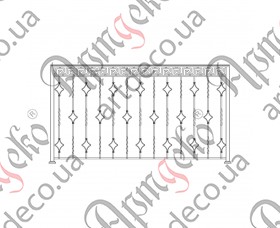 Кованый балкон, балконное ограждение 2000х1100 (Комплект элементов)	 - изображение