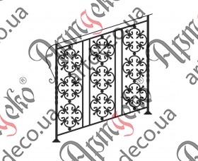 Ковані сходи, сходові огородження 1000х1000 (Комплект елементів) - зображення