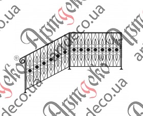 Ковані сходи, сходові огородження 1400х1000х1365 (Комплект елементів) - зображення