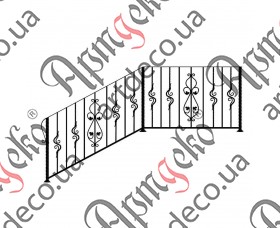 Ковані сходи, сходові огородження 1500х1000х1700 (Комплект елементів) - зображення
