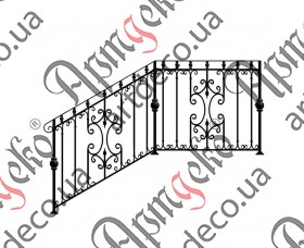 Ковані сходи, сходові огородження 1050х950х1200 (Комплект елементів) - зображення