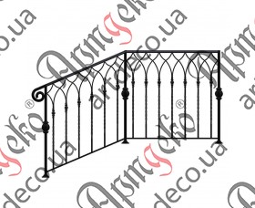 Кованая лестница, лестничное ограждение 1100х1000х950 (Комплект элементов)	 - изображение