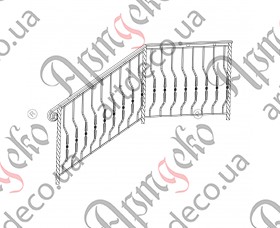 Кованая лестница, лестничное ограждение 1180х950х1350 (Комплект элементов)	 - изображение