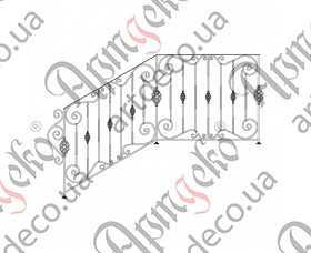 Кованая лестница, лестничное ограждение 1150х1000х1200 (Комплект элементов)	 - изображение