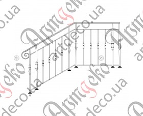 Ковані сходи, сходові огородження 1000х1000х1150 (Комплект елементів) - зображення