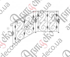 Кованая лестница, лестничное ограждение 1100х950х1050 (Комплект элементов)	 - изображение