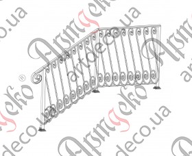 Кованая лестница, лестничное ограждение 1000х900х1000 (Комплект элементов)	 - изображение