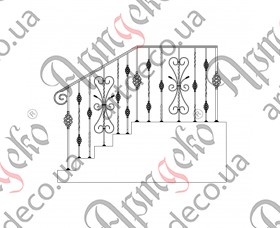 Ковані сходи, сходові огородження 1000х950х1000 (Комплект елементів) - зображення