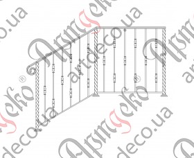 Кованая лестница, лестничное ограждение 1000х1000х1000 (Комплект элементов)	 - изображение
