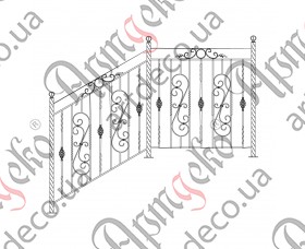 Ковані сходи, сходові огородження 1100х1150х1200 (Комплект елементів) - зображення