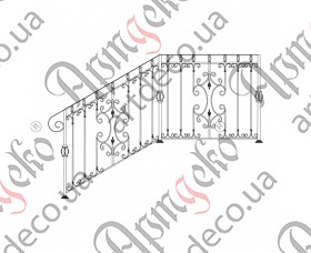 Кованая лестница, лестничное ограждение 1050х950х1200 (Комплект элементов)	 - изображение