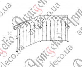 Кованая лестница, лестничное ограждение 1000х1000х950 (Комплект элементов)	 - изображение