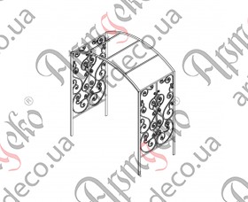 Forged cover, arch, pergola 1900х2290х1000 (Set of elements) - picture