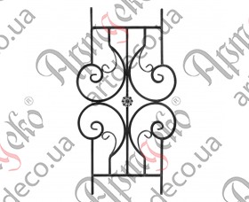 Forged panel, fencing section, finished forged structure 1000х530х12 smooth - picture