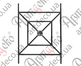 Forged panel, fencing section, finished forged structure 700х500х12 smooth - picture