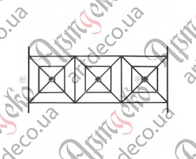 Панель кованая, секция ограждения, готовая кованая конструкция 700х1477х12 невальц - изображение