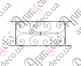 Forged panel, fencing section, finished forged structure 600х1500х12/12х6 - picture