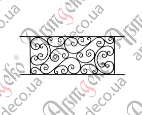 Forged panel, fencing section, finished forged structure 560х1585х10 - picture