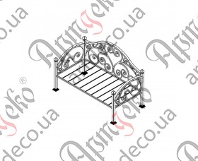 Диван кований, вуличні ковані меблі для саду та дачі1400х700х700 - зображення