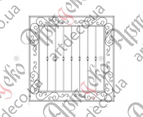 Forged grate, lattice on the windows 1500x1500 mm (Set of elements) - picture