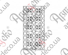 Кована решітка, ковані грати на вікна 980х2024 (Комплект елементів) - зображення